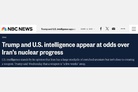 Trump and U.S. intelligence appear at odds over Iran's nuclear progress
