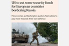 FT: US to cut some security funds for European countries bordering Russia