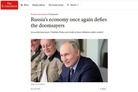 ‘The Economist’: Russia’s economy once again defies the doomsayers