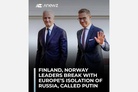 POLITICO: European governments have criticized Alexander Stubb and Jonas Gahr Støre for calling the Russian leader