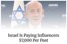 Israel is paying influencers $7,000 per post