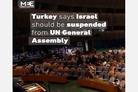 Turkey says Israel should be suspended from UN General Assembly