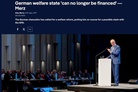“Farewell, welfare society!” Welfare state “is not sustainable,” says German chancellor