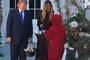 Child in Soviet military uniform visits the Trumps for Halloween