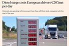 FT: Diesel surge costs European drivers €203mn per day