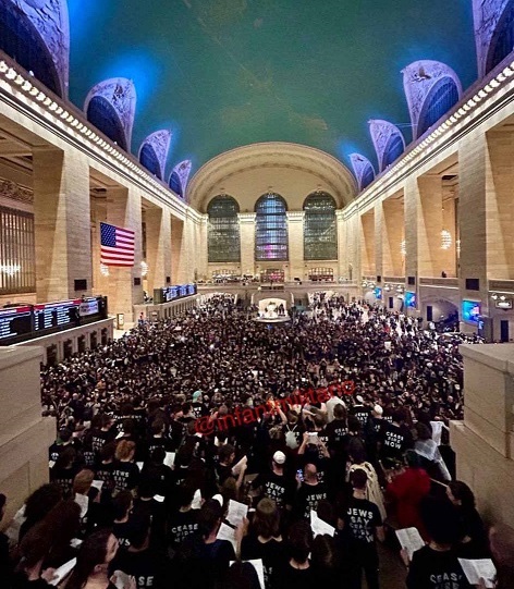 200 held as Jewish group shuts NYC's Grand Central calling for Gaza  ceasefire